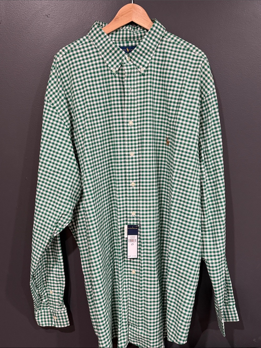 Polo by Ralph Lauren Green & White Gingham Button-Down Shirt